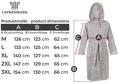 Albornoz de hombre LAYNENBURG de algodón 100%, bata larga de baño de 360g/m2 talla L 5