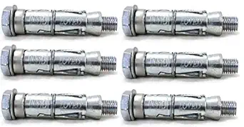 LOVELY 10X75 MM Mild Steel Rawal Bolt Fastener Heavy Duty Size- Set of 6 Pcs.
