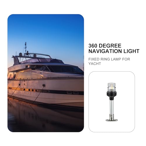 GETAJGHSD Luz de Navegación LED para Yates 360° de Aluminio Resistente Corrosión Protección para Cubierta Marina, Lámpara Náutica de 4500K y Diseño Redondo