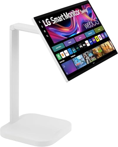 Image of LG Swing 31.5 inch 32U889SA 4K UHD IPS Smart Monitor Eyecare with Touchscreen, Rolling Stand, webOS, AirPlay 2 + Screen Share, Built-in Speaker, HDMI, USB-C 65W, Tilt /Height /Swivel /Pivot Stand, White