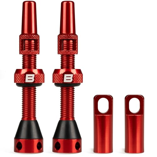 BWSHLF Tubeless Presta Valve Stem 40/44/55/60/65/70/80/100 mm Super Light Alloy Presta Valve Stem Kit with Valve Core Remover Tool and Valve Stem Caps - Multiple Color and Size Options(Pair)