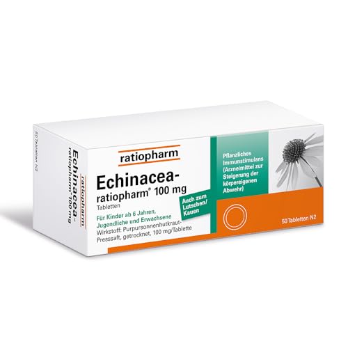 Echinacea-ratiopharm 100 mg Tabletten: Natürliche Unterstützung für das Immunsystem - zur Behandlung von Erkältungskrankheiten und Infekten der ableitenden Harnwege 50 Tabletten