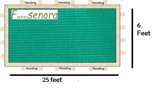 Image of Neewar Stitched Green Shade net for Terrace, Garden, Green House, Balcony & Gardening Multipurpose 75% UV Sun Protected -Size 6x25 Feet