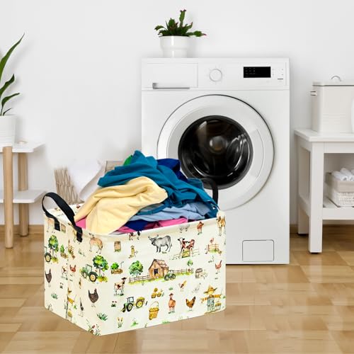 Image of Storage Basket Laundry Clothes Basket Laundry Hamper | Storage Box and Bins Gift Basket with Handles