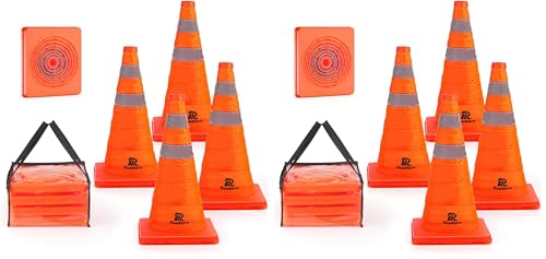 Image of RoadHero 18 Inch 8 Pack Collapsible Traffic Safety Cones, Orange