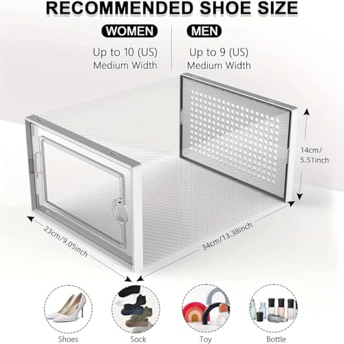 Stapelbare, verdickte Kunststoff-Schuh-Aufbewahrungsboxen mit Deckel, faltbar, platzsparende Turnschuhe, ideal für Zuhause, Schrank und Reisen – Schuhbehälter-Set
