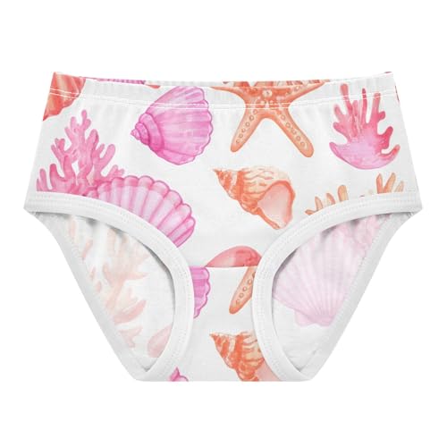 Fun Girls Underwear Toddler 2t Cotton Panties for Girl Starfish Painted Seashells Briefs Girls Undies