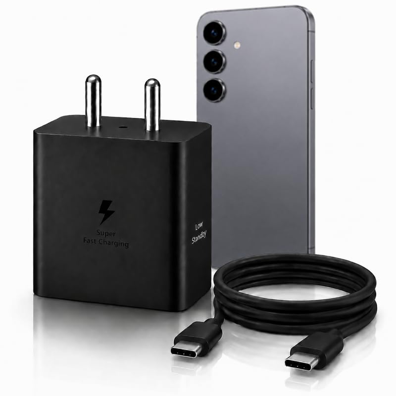 Image of 45W Super-Fast Charging USB C Power Adapter & 1m Type-C Cable Compatible with Samsung Galaxy S25, S24, S23, S22, S21, S20, Z Fold, Z Flip, S11, S10, S9, S8 (FE| Ultra| Plus| Edge) Series