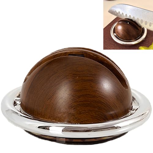 Smaoqingji Messer Schleifen mit Saugnapf Messerschärfer - 1 Stück, Braun, Rollschleifer Messer Schleifenes Scherenschleifer, Geeignet für Küchenmesser, Scheren, Kochmesser und Andere