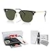 Ray-Ban RB4416 601/31 Black on Arista/Green 51MM New Clubmaster Metal Sunglasses for Men for Women +Bundle with Accessory Eyewear Kit