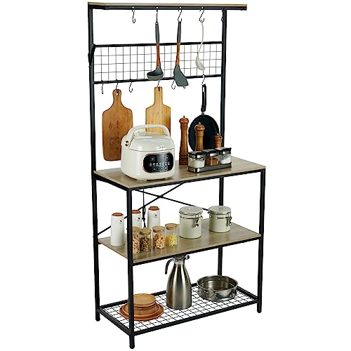 VEVOR Küchenregal 800x400x1618 Mm – X-förmige Strebe, 12 S-Haken, Verstellbare Böden, Für Mikrowelle & Geschirr