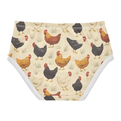 Girls Underwear Soft Cotton Rooster Kids Panties in Sizes 2/3t, 4t, 5t, 6 and 82