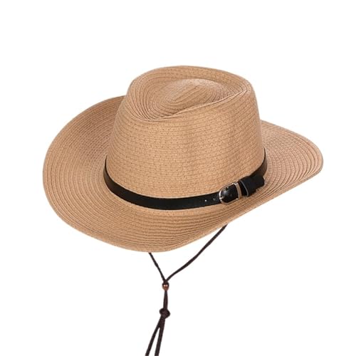 Chapeau d'été Panama pour homme anti-coup de soleil, style cowboy en paille et pliable