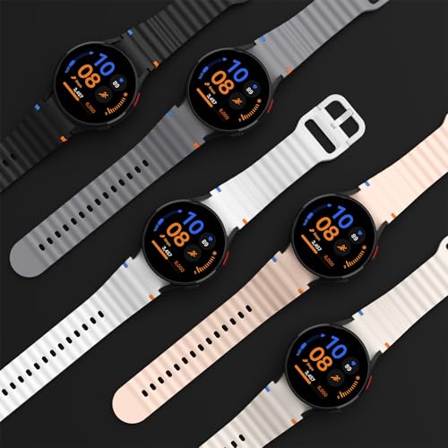 Image of Compatible with Samsung Galaxy Watch 7 Strap No Gap Sport Silicone Watch Band for Galaxy Watch 6 5 4 40mm 44mm Galaxy Watch 6 Classic 43mm 47mm,Watch 5 Pro,Watch 4 Classic Strap 42mm 46mm (Orange)
