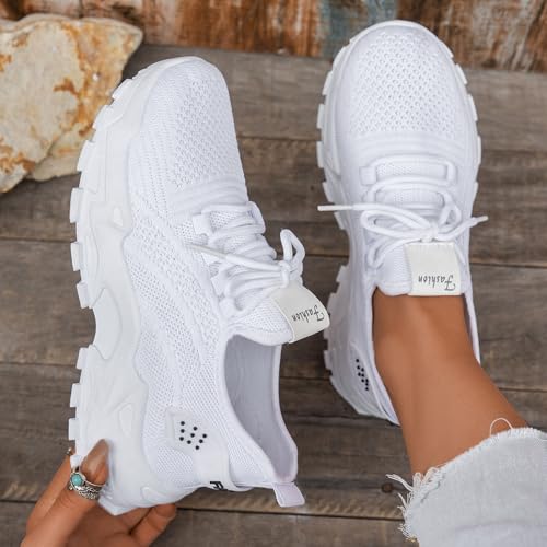 Baskets mode femme chaussures de sport blanches en taille 43