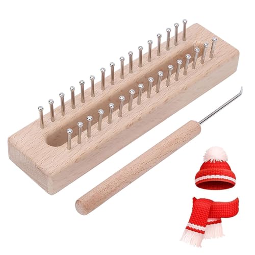 Beufee Hölzerner Strickwebstuhl mit Ellbogen Häkelnadel, 6.3 x...