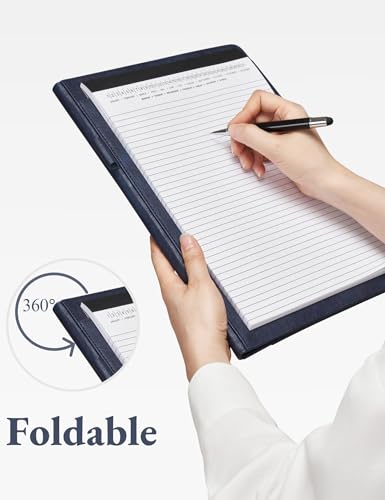 Image of Mymazn Padfolio, Portfolio Folder, Legal Pad Holder, Letter-Size Notepad | Faux Leather Binder, Document Organizer, Business Card Holder for Professional Resume & Interview, Men & Women