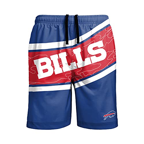 FOCO Buffalo Bills NFL Mens Solid Wordmark Traditional Swimming Trunks