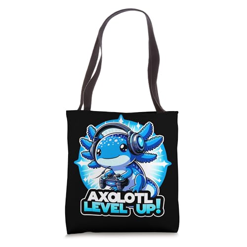 Chibi Gamer Axolotl Level Up videogame Birthday boy girl Tote Bag