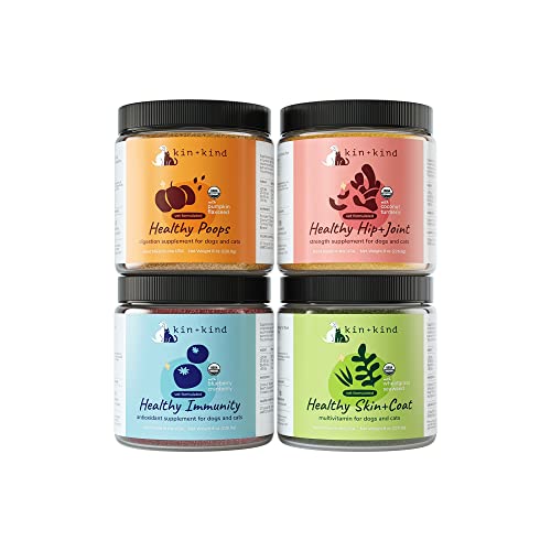 kin+kind Superfood Supplement Set for Dogs & Cats, 4x8 oz