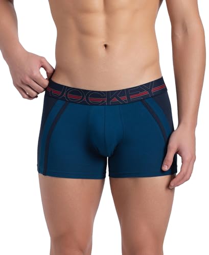 Image of Jockey US21 Men's Super Combed Cotton Elastane Stretch Solid Trunk with Ultrasoft Waistband