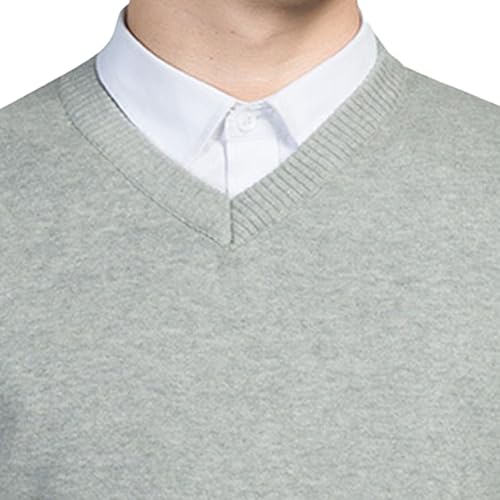 Men's V-Neck Warm Vest Regular Fit Knit Sleeveless Pullover Sweater Solid Plain Slim Fit Vests Outerwear3