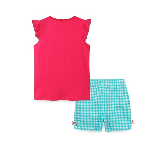 Image of Girls Shorts Set Outfits for Toddler Girls T-shirts Clothing Sets Kids Summer Graphic Cotton Tops Tees 3-7 Years