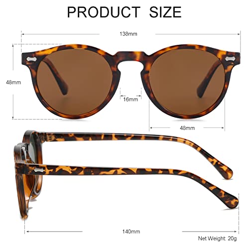 Image of Vintage Polarized Sunglasses for Men Women Round Retro Classic Fashion Eyewear UV400 Protection Sun Glasses