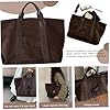 NIDONE Sac fourre-tout en daim rétro et polyvalent polyvalent en cuir brun foncé, sacs de capacité de capacité pour femmes #4