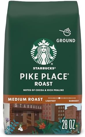 Starbucks Ground Coffee, Medium Roast Hot or Iced Coffee, Pike Place Roast, 2...
