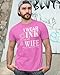 Breast Cancer Awareness Family Support I Wear Pink for My Wife Shirts for Men Men's T-Shirt, Azalea Pink, 2XL