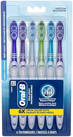 Oral-B Toothbrush Dual Clean, Medium, 6 Count