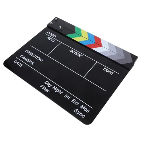 TOGEVAL Claqueta Acrílica para Portátil y Resistente Tablero de Escena Acción para Filmación Profesional y Decoración Hogar Ligera y Duradera para Uso y Rodajes