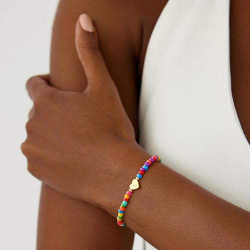 Colorful Initial Bracelets for Girls Women Kids - Teen Girls Gifts Trendy Beaded Initial Bracelet Dainty Letter Gifts Choker Bracelet for Girl Jewelry3