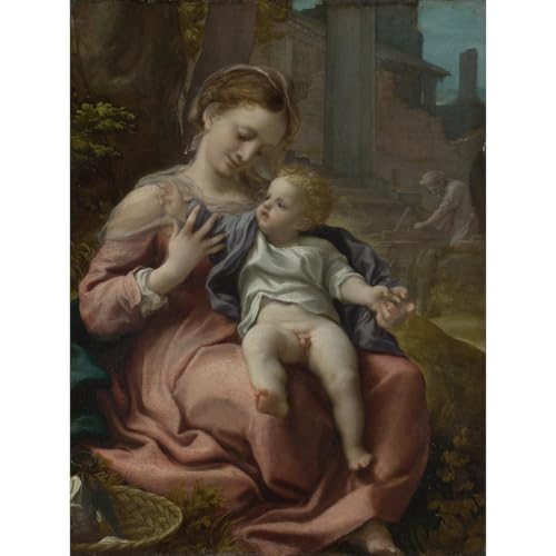 Toile Correggio La Vierge du panier pour grand salon et galerie murale chic