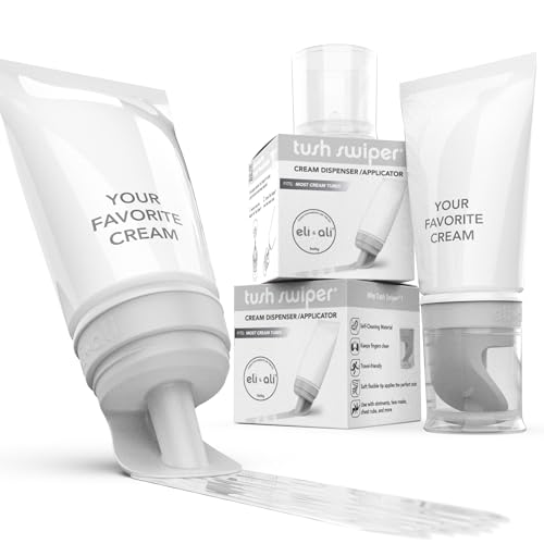 Image of Eli & Ali Tush Swiper - Diaper Rash Cream & Butt Paste Applicator - Universal Fit for Most Diaper Creams | Mess-Free & Hygienic Alternative to Cream Spatula - Carry Less Baby Gear - Grey, 2 Pack