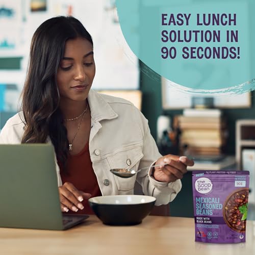 Image of The Good Bean Heat and Eat Microwaveable Pouch - Mexicali Seasoned Beans - (4 Pack) 10 oz Pouch - Simmered Black Beans with Corn