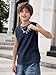 Haloumoning Boys Tank Tops Kids Waffle Knit Sleeveless T-Shirts Crewneck Undershirts 5-14 Years Dark Blue