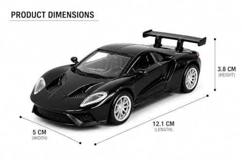 Image of TEC TAVAKKAL 1:36 Scale Diecast Metal Toy Car with Openable Doors, Pull-Back Action, LED Lights & Music - Premium Mini Sports Car Model for Kids & Collectors (Mclaren Black Small)