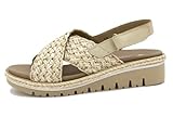 PieSanto - 240846 Sandalia Plantilla Extraíble Trenzado Beig para: Mujer talla: 39