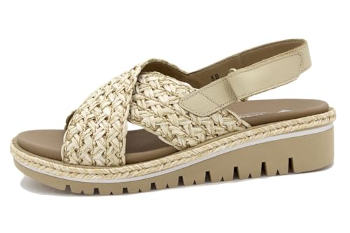 PieSanto 240846p chaussures d'été pour femme sandales beiges en cuir de qualité