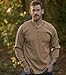 Legendary Whitetails Mens Henley Shirt Long Sleeve Heavyweight Double Thermal Layer, Khaki, LT
