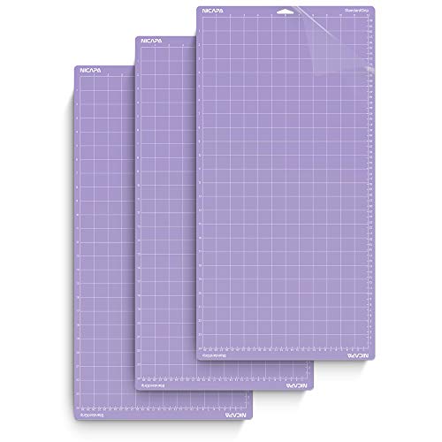 Image of Strong Grip Cutting Mat for Cricut Maker 3 /Maker /Explore 3 /Air 2 /Air /One (12x24 inch,3 Mats) Strong Adhesive Sticky Blue Quilting Replacement Cut Mats