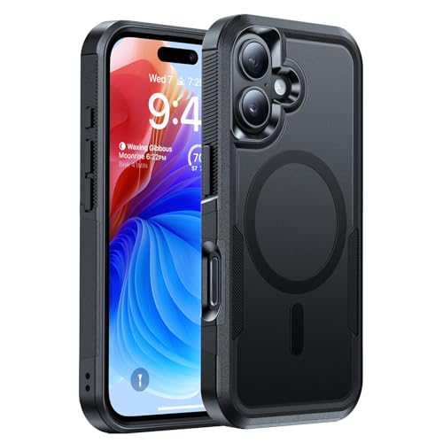DEVISELOVE Magnetic for iPhone 17 Case Military-Grade Shockproof, Rugged Phone Case, Heavy Duty Protection Cover [Compatible with MagSafe] Anti-Fingerprint Anti-Scratch for iPhone17 6.3', Black