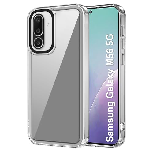 Image of amazon basics Back Case Cover for Samsung Galaxy M56 5G | Compatible for Samsung Galaxy M56 5G Back Cover | Case Cover with Camera Protection | (TPU + PC | Transparent)