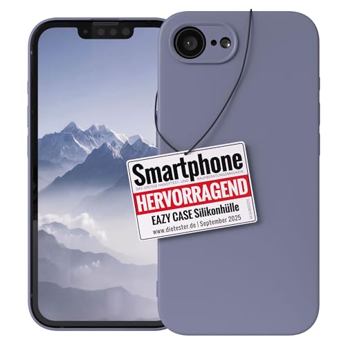 EAZY CASE - Funda de silicona para iPhone 16e, funda de silicona, azul suave, a prueba de golpes, con protección para la cámara, delgada de alta calidad, en TPU, azul hielo mate