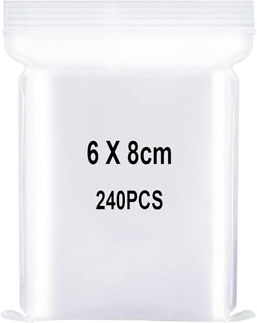 Resealable Clear Plastic Bags, Sealed Bag, Storage Bag, Press Seal Bags, Thickening and Durable, Apply to Electronic Components, Jewelry Storage ect. 2.4x3.1"(6x8cm) 240PCS