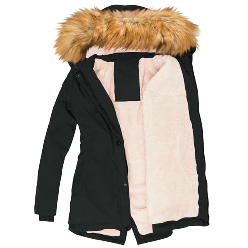 Übergangsjacke Damen,Wintermantel Damen Warm Dicker Winterparka Mit Fellkapuze Fell Kapuze Outdoor Jacke Mantel Oversized Für Winter,Damen-Jacken Winter,Winterjacke Mit Fell Damen,B Black,M Übergangsjacke Damen,Wintermantel Damen Warm Dicker Winterparka Mit Fellkapuze Fell Kapuze Outdoor Jacke Mantel Oversized Für Winter,Damen-Jacken Winter,Winterjacke Mit Fell Damen,B Black,M
