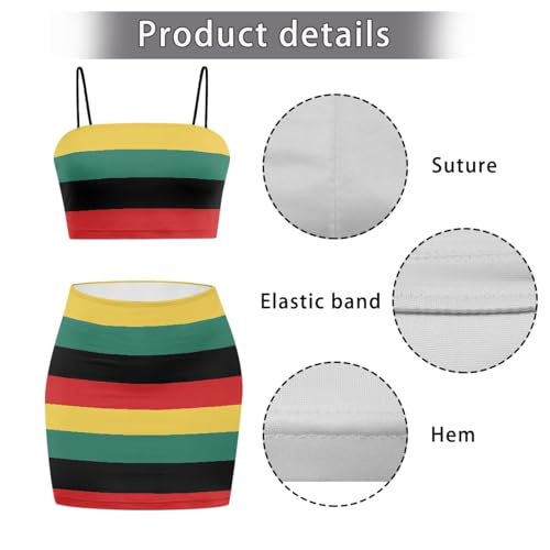Image of 2025 Sexy Spaghetti Strap Crop Tops and Bodycon Skirt Casual 2 Piece Set S-4XL