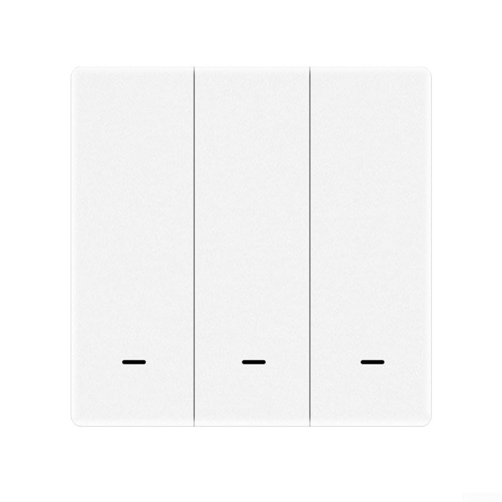 Interruptor de luz inalámbrico para casa Inteligente con Control Remoto y Control por Voz (sin Cable Neutro) (Interruptor de 3 Teclas)